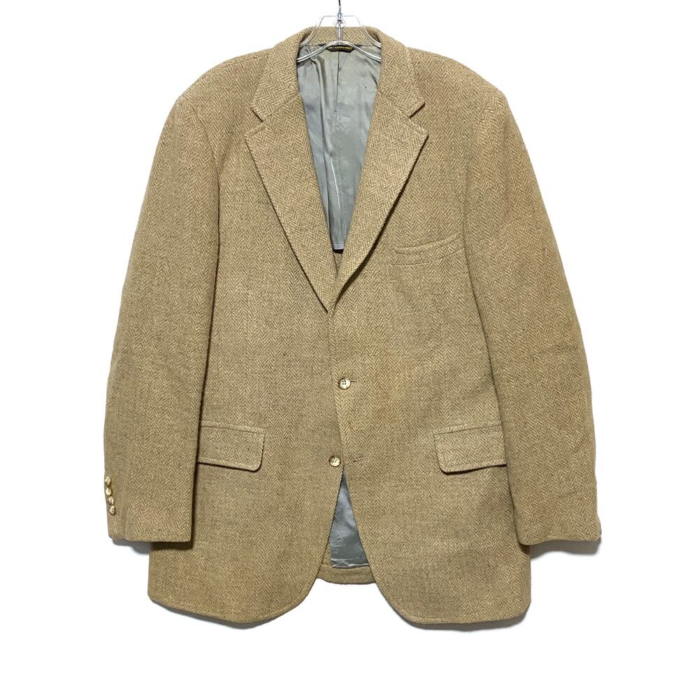 VTG Harris Tweed Jordan Marsh Scottish Wool Blazer Mens 43R Preppy Academia